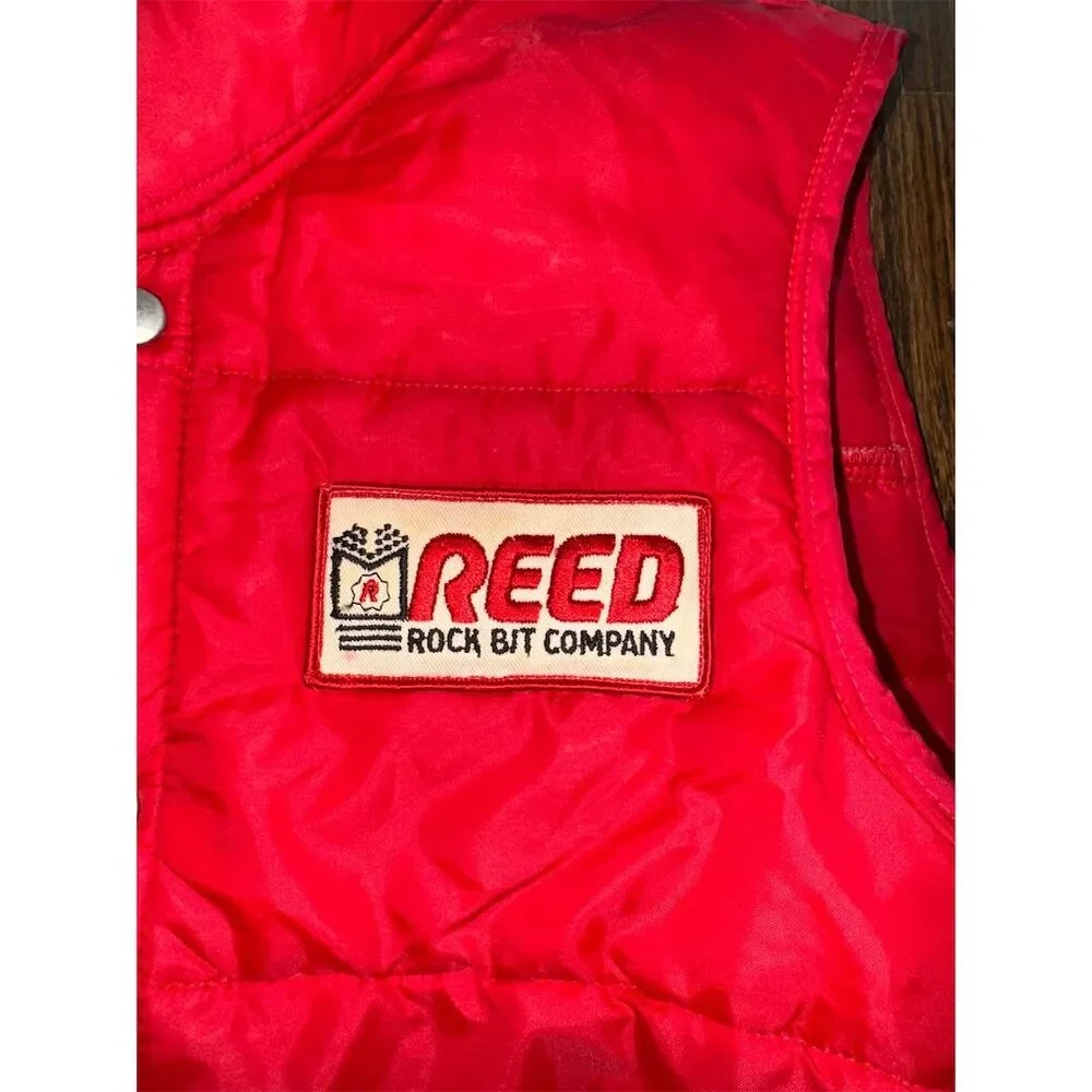 Vintage Swingster 70’s Red Puffer Vest Men's L Retro Casual Logo Patch: Snap Up